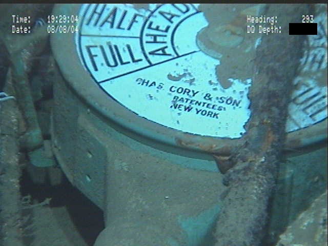 Indicator dial on one of Robert E. Lee’s telegraphs as imaged during the 2004 Deep Wrecks project.